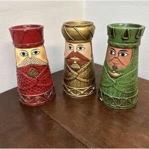 Vintage Dickson Japan Mid Century Christmas Lot 3 Wise Men 6.5" Candle Holder